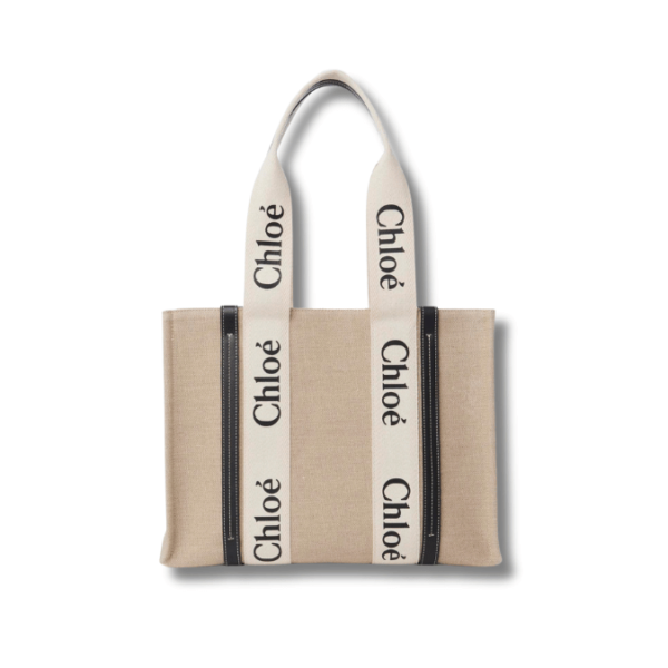 WOODY TOTE BAG IN LINEN