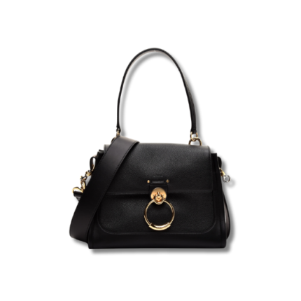 Calfskin Small Tess Day Bag Black