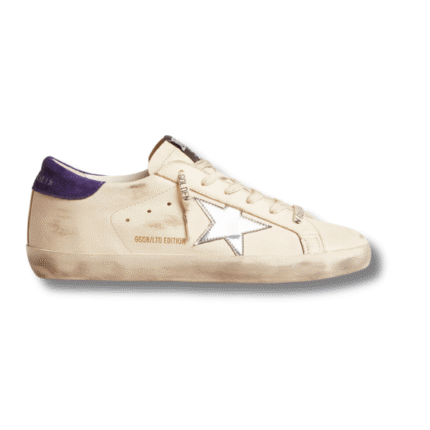 Super-Star LTD in nappa with metallic star and purple suede heel tab